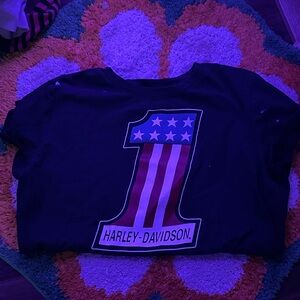 Harley-Davidson Black Tee with Patriotic Graphic